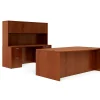 Office Desks*Global Offices to Go Superior Lam Bundle 9, American Dark Cherry Lam, 71"W x 113"L x 65.5"H/29.5"H
