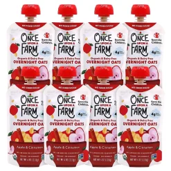 Once Upon a Farm Apple Cinnamon Overnight Oats, 4 oz., 8/Box