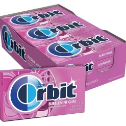 Orbit Sugar Free Gum, Bubblemint, 12/Box (WMW21489)