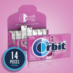 Orbit Sugar Free Gum, Bubblemint, 12/Box (WMW21489)
