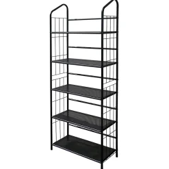 Bookcases*Ore International ® 5 Tier Metal Book Shelf, Black