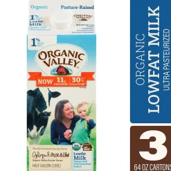 Organic Valley 1% Milk, 64 oz., 3/Pack (307-00349)