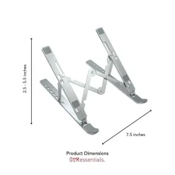 11.85" x 2.26" Aluminum Adjustable Laptop Stand, Silver (OB-A2E)<OTM Essentials Clearance