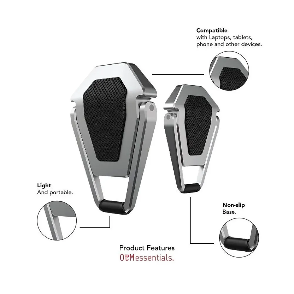 2.77" x 0.6" Aluminum Laptop Kickstand, Silver/Black (OB-A2F)<OTM Essentials Outlet