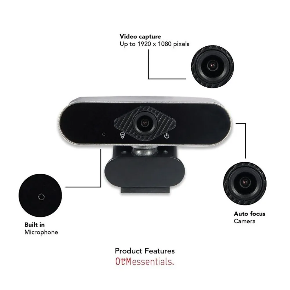 OTM Essentials HD Elite 2 Megapixels Portable Webcam, Black (OB-AJK)