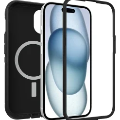 OtterBox Defender XT MagSafe Rugged Case for iPhone 15/14/13, Shock Absorbing, Black (77-92972)