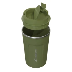 Stainless Steel Double-Walled Vacuum-Insulated Coffee Cup, 12.8 oz., Olive Green (OUTD9423)<Outdoors Professional Hot