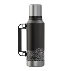 Stainless Steel Vacuum Insulated Termo Classic Water Bottle, 33 oz., Black Waves (OUTD9379)<Outdoors Professional Online