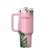 Stainless Steel Double-Walled Vacuum Insulated Tumbler with Straw, 40 oz., Tropical Pink (OUTD9249)<Outdoors Professional Online