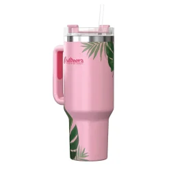 Stainless Steel Double-Walled Vacuum Insulated Tumbler with Straw, 40 oz., Tropical Pink (OUTD9249)<Outdoors Professional Online