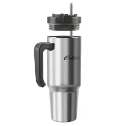 Stainless Steel Double-Walled Vacuum Insulated Tumbler with Straw, 30 oz., Silver (OUTD9034)<Outdoors Professional Hot