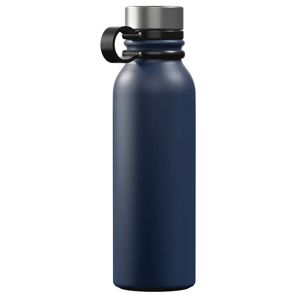 Outdoors Professional Stainless Steel Double-Walled Vacuum-Insulated Travel Bottle, 20 oz., Navy Blue (OUTD9263)
