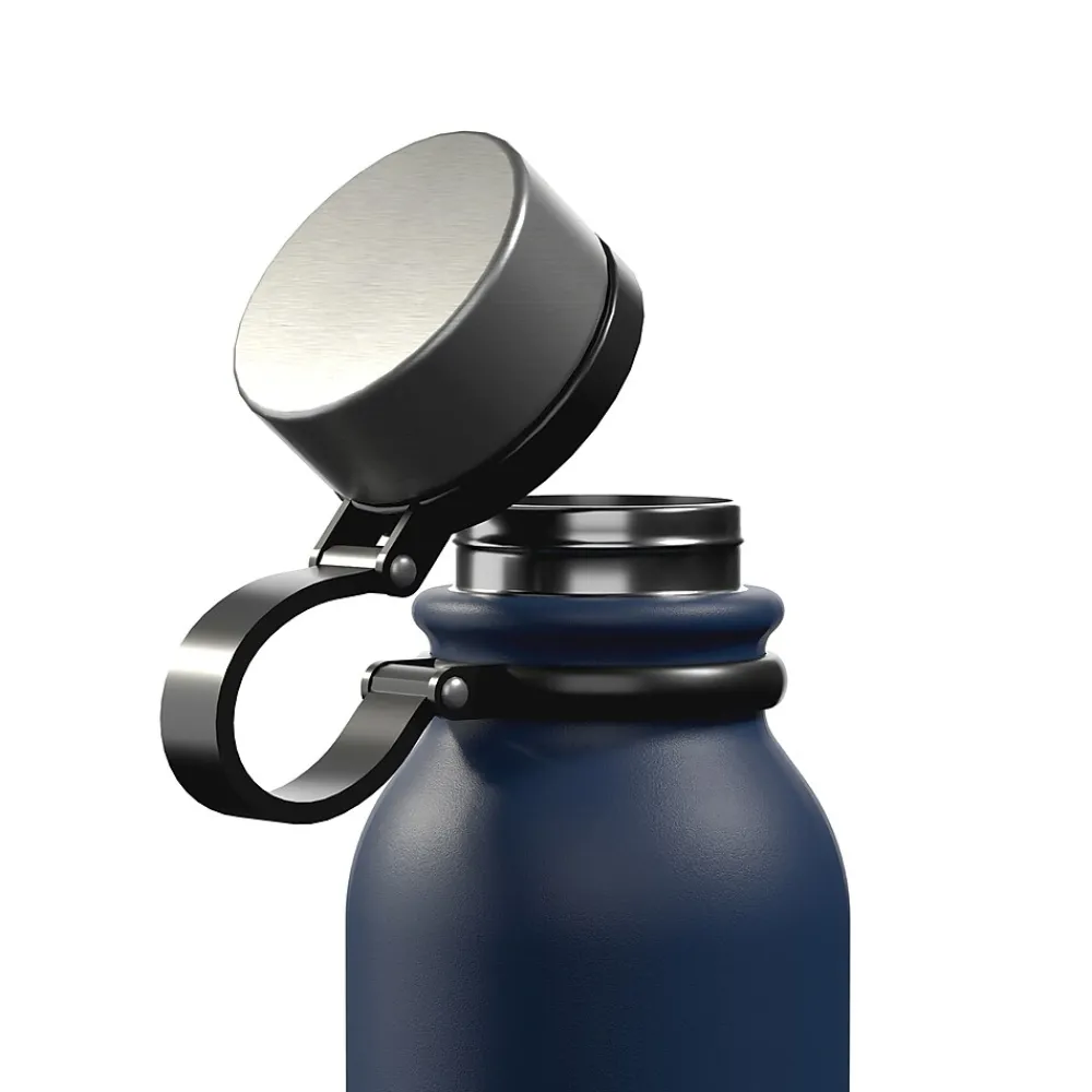 Outdoors Professional Stainless Steel Double-Walled Vacuum-Insulated Travel Bottle, 20 oz., Navy Blue (OUTD9263)