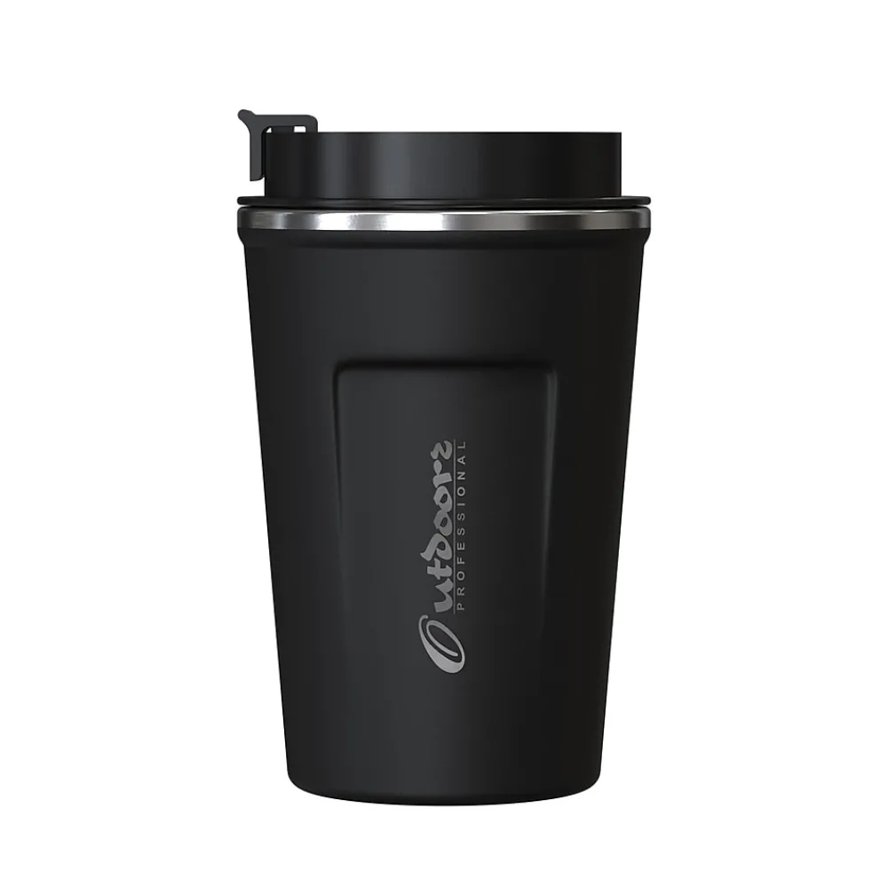Stainless Steel Double-Walled Vacuum Insulated Coffee Cup, 12.8 oz., Black (OUTD9416)<Outdoors Professional Best