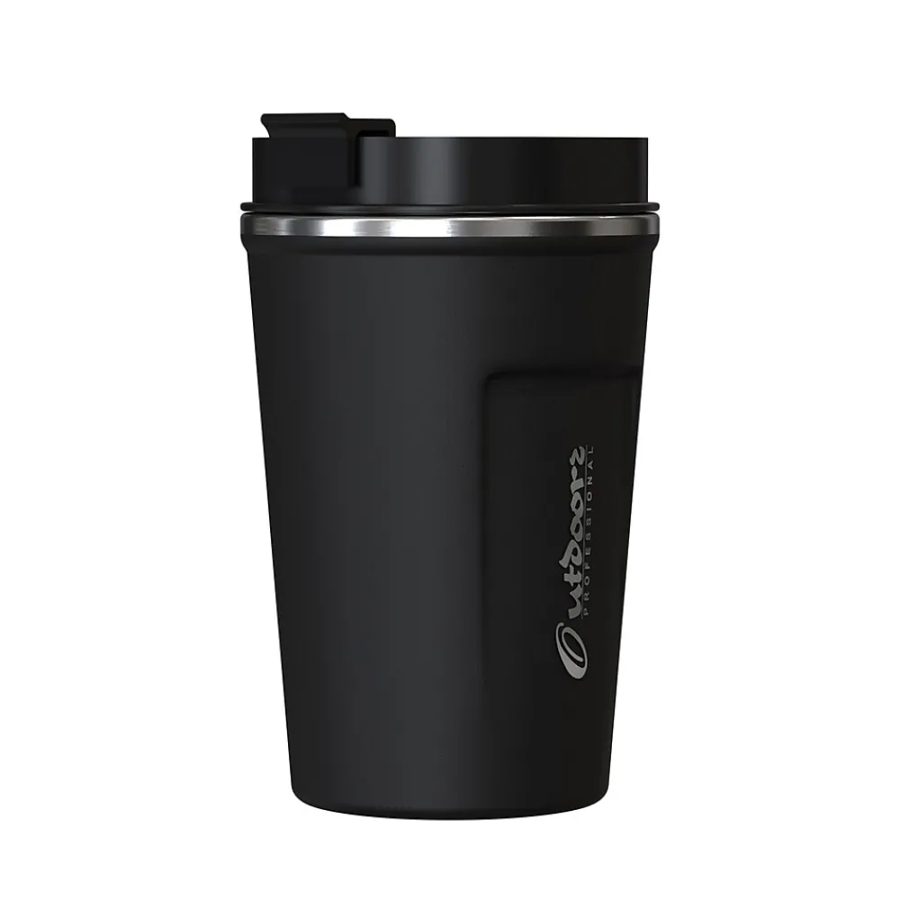 Stainless Steel Double-Walled Vacuum Insulated Coffee Cup, 12.8 oz., Black (OUTD9416)<Outdoors Professional Best