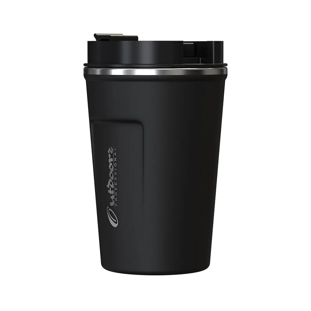Stainless Steel Double-Walled Vacuum Insulated Coffee Cup, 12.8 oz., Black (OUTD9416)<Outdoors Professional Best