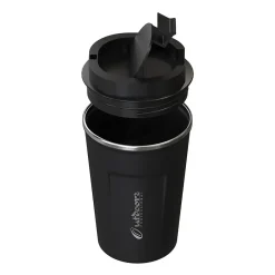 Stainless Steel Double-Walled Vacuum Insulated Coffee Cup, 12.8 oz., Black (OUTD9416)<Outdoors Professional Best