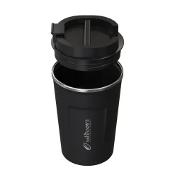 Stainless Steel Double-Walled Vacuum Insulated Coffee Cup, 12.8 oz., Black (OUTD9416)<Outdoors Professional Best