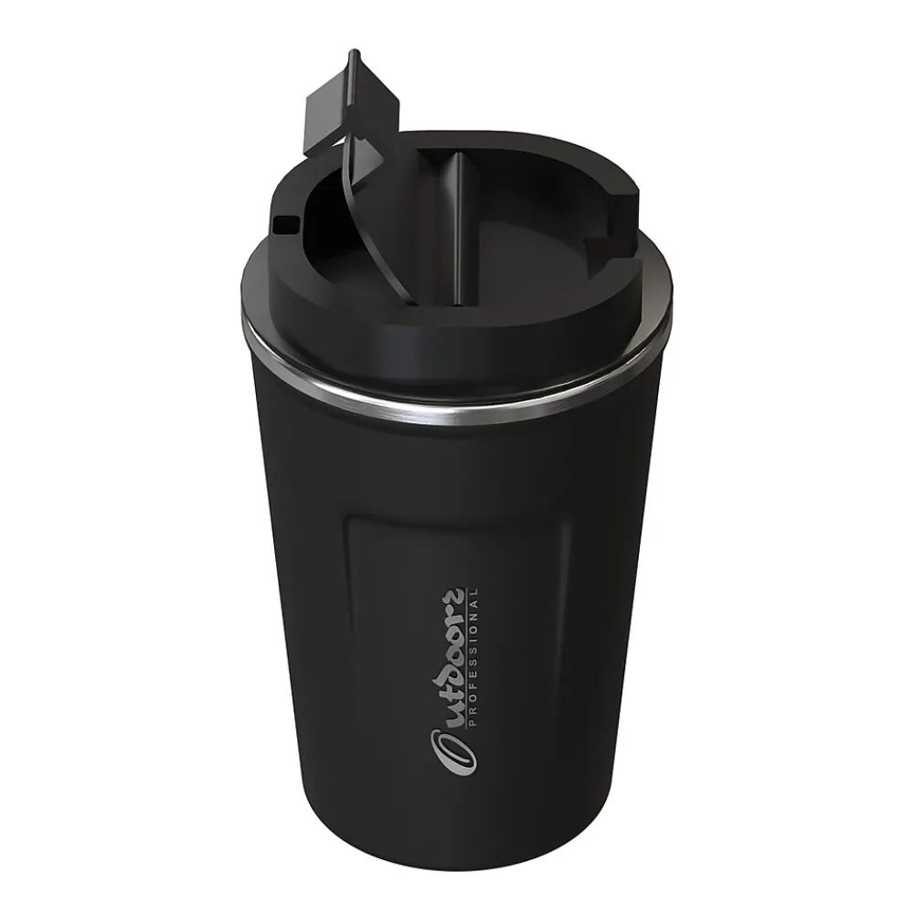 Stainless Steel Double-Walled Vacuum Insulated Coffee Cup, 12.8 oz., Black (OUTD9416)<Outdoors Professional Best