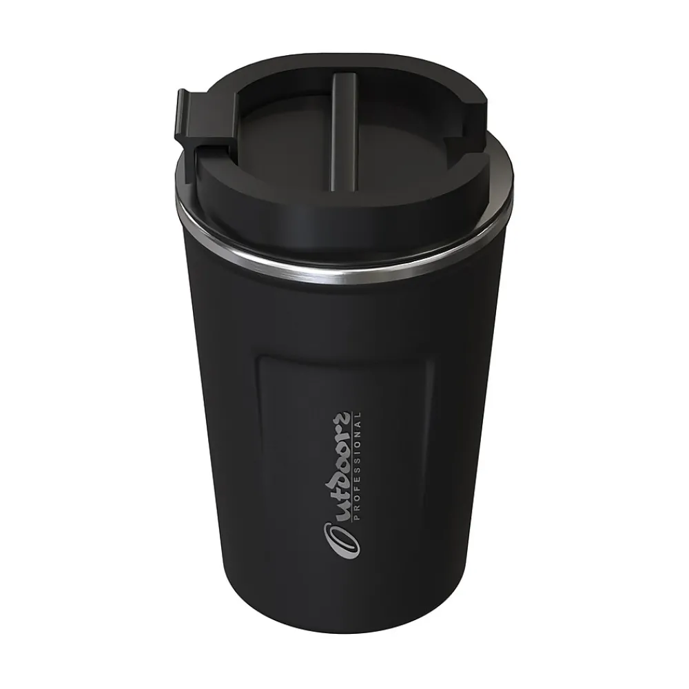 Stainless Steel Double-Walled Vacuum Insulated Coffee Cup, 12.8 oz., Black (OUTD9416)<Outdoors Professional Best