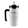 Stainless Steel Double-Walled Vacuum Insulated Tumbler with Straw, 20 oz., White (OUTD6052)<Outdoors Professional Sale