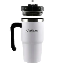 Stainless Steel Double-Walled Vacuum Insulated Tumbler with Straw, 20 oz., White (OUTD6052)<Outdoors Professional Sale