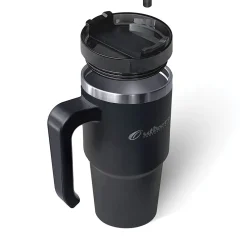 Stainless Steel Double-Walled Vacuum Insulated Tumbler with Straw, 20 oz., Black (OUTD6069)<Outdoors Professional Hot