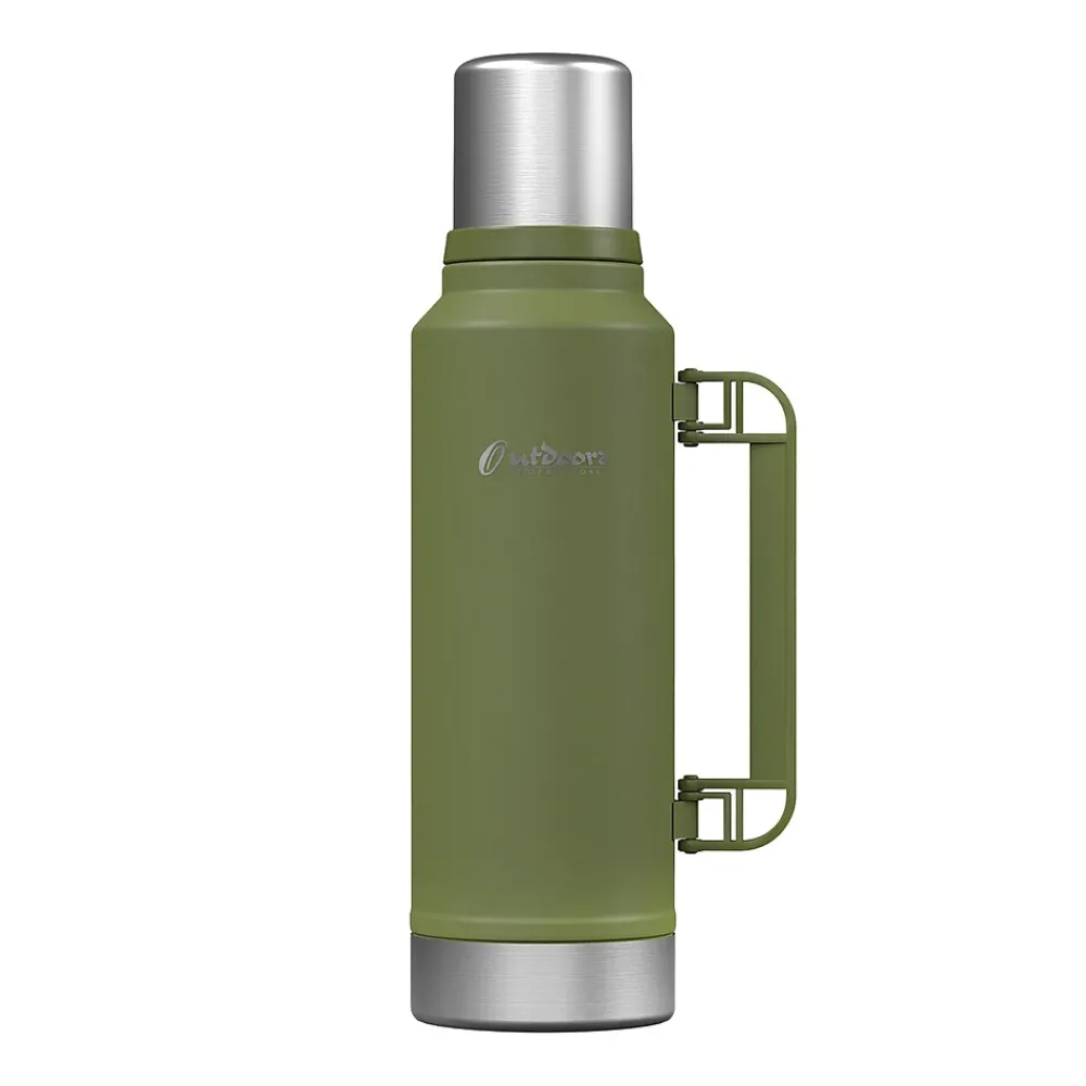 Stainless Steel Vacuum Insulated Termo Classic Bottle with Carry Handle, 47 oz., Green (OUTD9409)<Outdoors Professional Sale