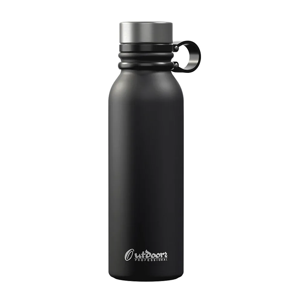 Outdoors Professional Stainless Steel Double-Walled Vacuum-Insulated Travel Bottle, 20 oz., Retro Good Vibes (OUTD9294)