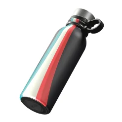 Outdoors Professional Stainless Steel Double-Walled Vacuum-Insulated Travel Bottle, 20 oz., Retro Good Vibes (OUTD9294)