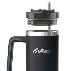 Stainless Steel Double-Walled Vacuum Insulated Tumbler with Straw, 40 oz., Black (OUTD9041)<Outdoors Professional