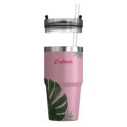 Stainless Steel Double-Walled Vacuum Insulated Tumbler with Straw, 20 oz., Tropical Pink (OUTD9201)<Outdoors Professional New