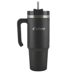Stainless Steel Double-Walled Vacuum Insulated Tumbler with Straw, 30 oz., Black (OUTD9027)<Outdoors Professional Hot
