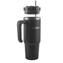 Stainless Steel Double-Walled Vacuum Insulated Tumbler with Straw, 30 oz., Black (OUTD9027)<Outdoors Professional Hot