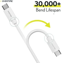 USBC Certified Charging Cables USB-C to USB-C Charging Cable, 6 ft., White, 3/Pack (MFIBLACK10FT)<Overtime Clearance