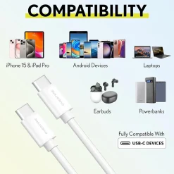 USB-C/USB-A Universal Charger with Two Certified USB-C to Lightning Cables, White (OTH2USB2ARG)<Overtime Discount