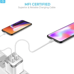 3PC Kit Lightning Charging Kit/Bundle for iPhone/iPad/iPod Touch, White (DAC3IN1)<Overtime New