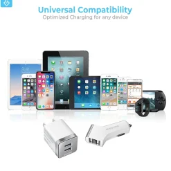 3PC Kit Lightning Charging Kit/Bundle for iPhone/iPad/iPod Touch, White (DAC3IN1)<Overtime New