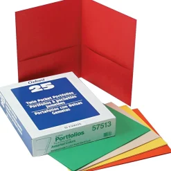 Pocket Folders|Oxford 10 2-Pocket Paper Presentation Folder, Assorted, 25/Box (57513EE)
