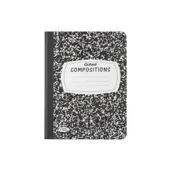 Composition Notebooks|Oxford Composition Notebooks, 9.75" x 7.5", Wide Ruled, 120 Sheets, Black (09-6120)