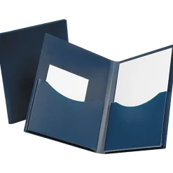 Pocket Folders|Oxford Double Stuff 2-Pocket Paper Handler Folder, Navy (OXF 57455)