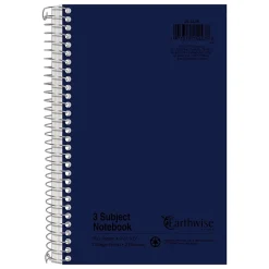 Subject Notebooks|Oxford Earthwise 3-Subject Notebooks, 6" x 9.5", College Ruled, 150 Sheets (25-447R)