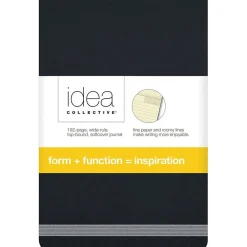 Journals|Oxford Idea Collective Pocket Journal, 3.5" x 5.5", Wide Ruled, Black, (56885)