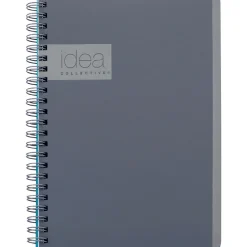 Notebooks|Oxford Idea Collective 1-Subject Professional Notebooks, 4.875" x 8", College Ruled, 80 Sheets, Gray/Silver (57010IC)