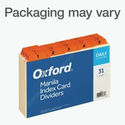 Index Cards*Oxford Laminated Tab Daily Index Card Guides, 5