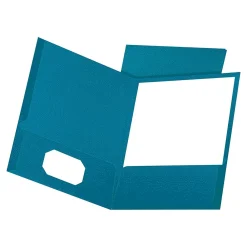Pocket Folders|Oxford Linen 2-Pocket Presentation Folders, Teal, 25/Box (OXF 53442)