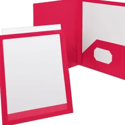 Pocket Folders|Oxford Poly Viewfolio Portfolio, Red, 8 1/2" x 11"
