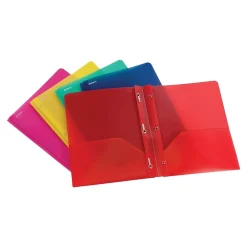 Pocket Folders|Oxford 2-Pocket Fastener Folders, Assorted Colors, 25/Box (OXF 99811)
