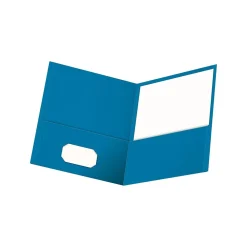 Pocket Folders|Oxford 2-Pocket Presentation Folders, Light Blue, 25/Box (OXF 57501)