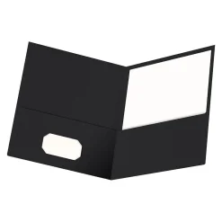 Pocket Folders|Oxford 2-Pocket Presentation Folders, Black, 25/Box (OXF 57506)